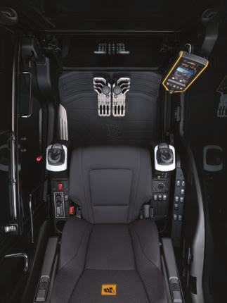 JCB JS220 cabs use 6 viscous rubber mounts to minimize noise and vibration.