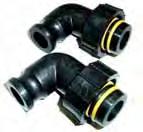 PSI hose DORFC-2 Elbow, 1" Hose Barb X Double O-ring with 1/4" Port and Pressure/Temperature Test Plugs DORB1-90-4HC 1"