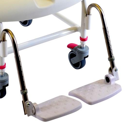 The plastic seat can be removed without tools and is easy to clean. The seat comes with commode bucket/pan runners.