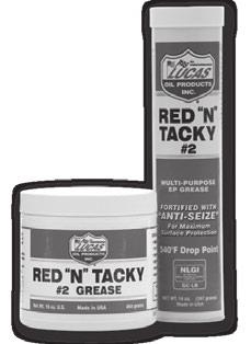 RED N TACKY GREASE NLGI #2 GC-LB PRODUCT # 10005, 10027, 10028, 10029, 10318, 10574, 20005 Thickener Type Texture Penetration 0 Strokes 60 Strokes 10,000 Strokes Timken OK Load, lbs Rust Prevention