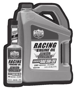 JUNIOR DRAGSTER SAE 5W-20 RACING OIL PRODUCT # 10380, 10471 Viscosity @ 40 C, cst 29.1 0.881 7.35 51.8 8.