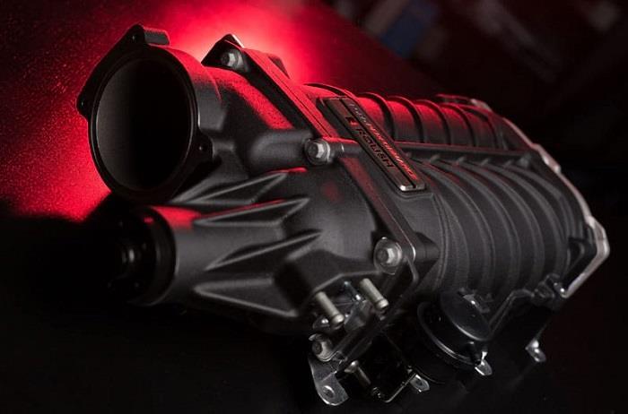 The supercharger kit is specially designed to work with the 5.0-liter V8 s new port and direct injection fuel system. The Mustang GT version also offers 610 lb.-ft.