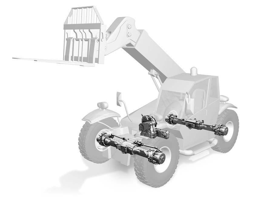 ZF DRIVELINE TECHNOLOGY FOR TELEHANDLERS ZF DRIVELINE TECHNOLOGY FOR GRADERS The telescopic handler can be quickly fitted with shovel, fork, grab, working platform, and other tool attachments for the