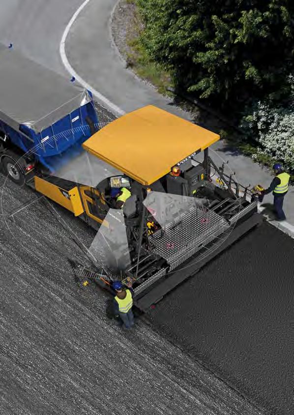 All-round visibility Get a near 360 view of the whole paving process for maximum safety and