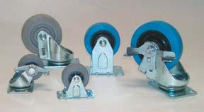 Non-Marking We carry a large variety of non-marking rubber casters. These are used in office, hospital, foodservice and computer applications. They look great. Tread color options are blue and grey.