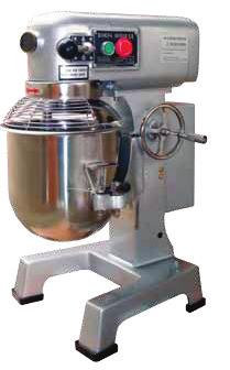 10LT PLANETARY MIXER - NO HUB - WITH SAFETY GRID UNIT MUST BE STOPPED BEFORE GEAR CHANGE. ALL MIXERS COME STANDARD WITH DOUGH HOOK, WHISK AND FLAT BEATER.