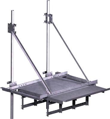 Optional kits include (a) six 18" 2-rung trapeze kits, which have a maximum capacity of (60) 3/4" or (72) 7/16" holes for transmission lines; or (b) a 60" end shield that provides an additional 18"