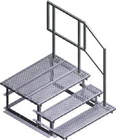 Trylon recommends a minimum of four anchors to properly secure the steel step to the ballast. All material is hot dip galvanized for maximum corrosion resistance.