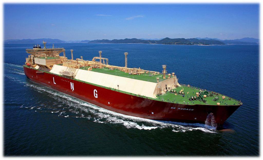 The first X-DF powered LNG carrier is sailing 180k m 3 LNGC SK Audace, powered by