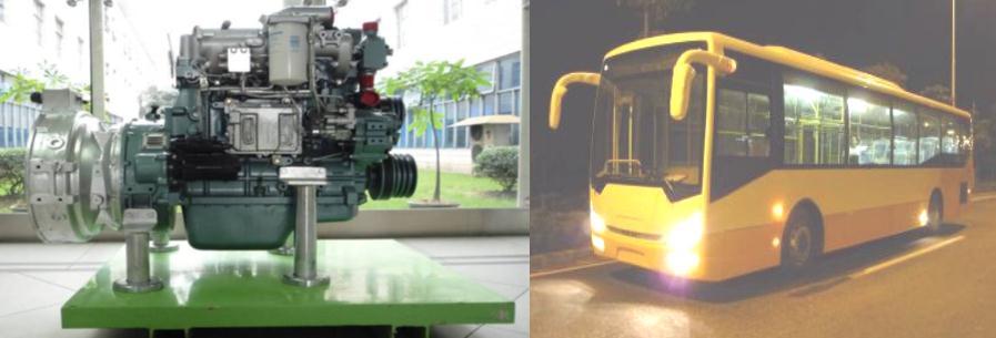 Green Technology Hybrid Engines Yuchai engine coupled to Electric Motor Drive Yuchai hybrid engine in OEM Bus Hybrid engines are available in 4G, 6G and 6J series