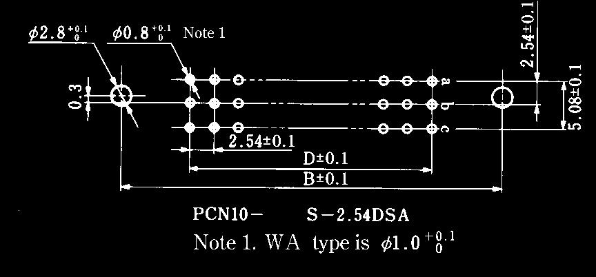 Part Number CL No. Number of Contacts A B PCN10-48S-2.