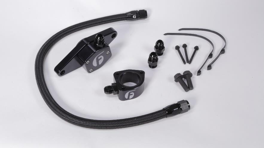 KIT CONTENTS: Item Description Qty 1 Coolant bypass line (-SS optional) 1 2 Coolant bypass thermostat housing and 1 O-ring 3 Thermostat riser block and O-ring 1 4-10 to 7/8'-14 Straight Male Black w/