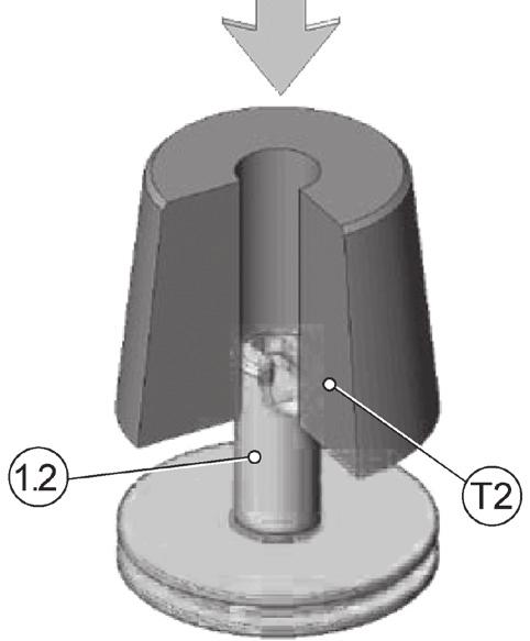 6.1) on the piston proceed as follows: 1) Fit the mounting cone (2) on the piston (1.2). NOIE fter disassembly of the sealing elements, the original seals should be replaced.