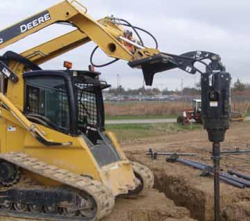 Unique design optimizes the operators visibility by positioning the Drive up to 48" from the front of the skid loader.