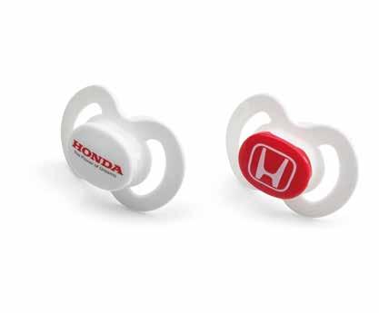 HONDA SOOTHER Red and white orthodontic transparent silencers featuring the Honda logo.