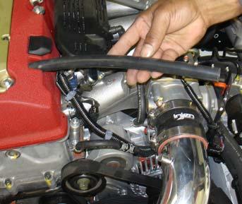 Once the intake has been cleared from moving parts or contact from engine components,