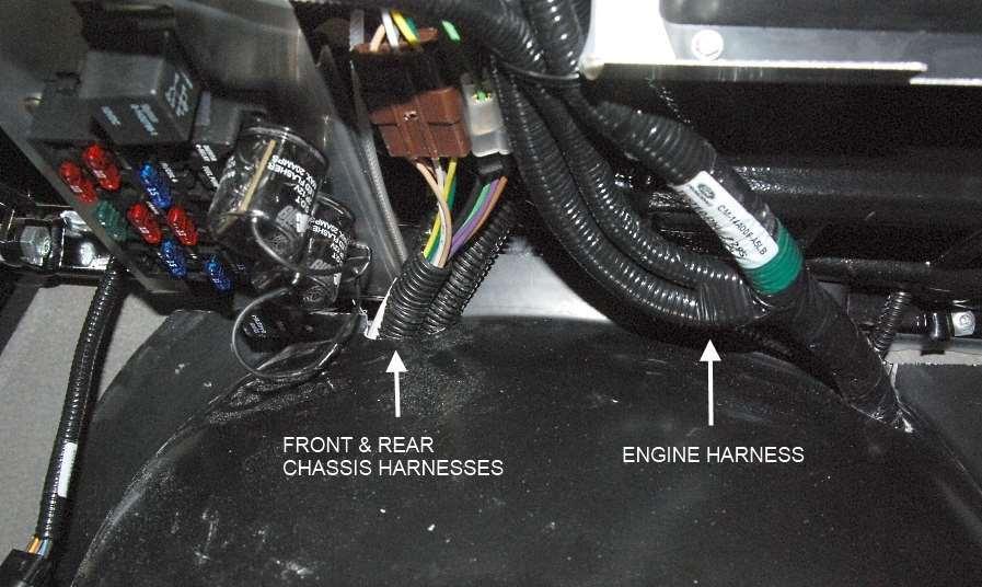 The main wiring harness will exit the