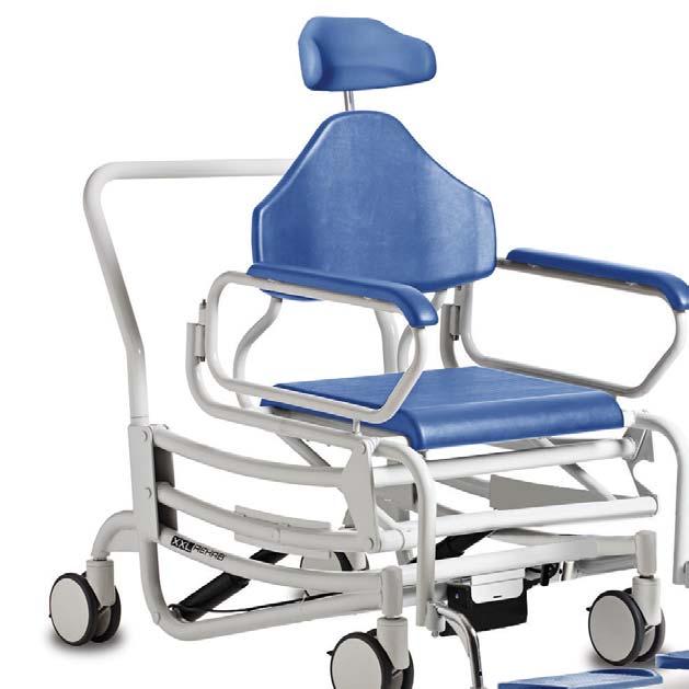 Bariatric Shower Chair - Rise & Recline Height adjustable from 450-1000mm whilst tilting the user, 20 degrees in the