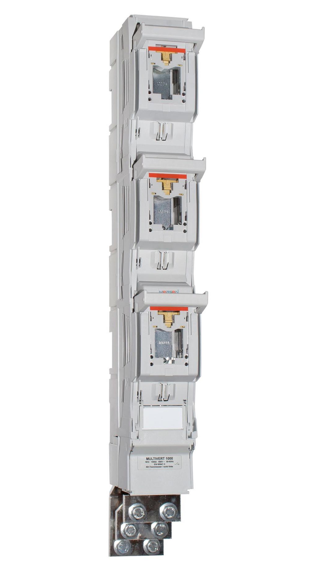 PRODUCT RANGE MULTIVERT main incomer 1 x triple pole switching Reference 1.762.900 P1023122 Cable termination components M12 multiple termination Al/Cu max.
