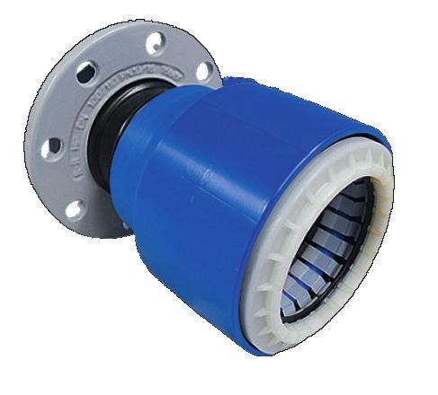 Push-Fit Coupling with Flange, PE-100 patented PE-100 pull-out resistant Push-Fit Coupling with RILSAN coated HP Flange DIN EN