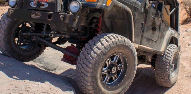 relocation brackets and drop down spacers to allow use of factory drive-shafts Upgraded rear bump stop spacer 2006-97 WRANGLER TJ/LJ 4WD PART