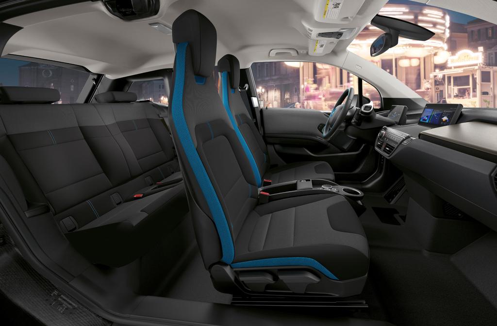 GO AHEAD AND STARE. IT S NATURAL. Nearly 80 percent of the interior surfaces in the i3 are made from sustainable materials.