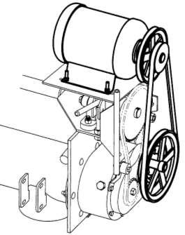 Install motor, pulleys and v-belt.