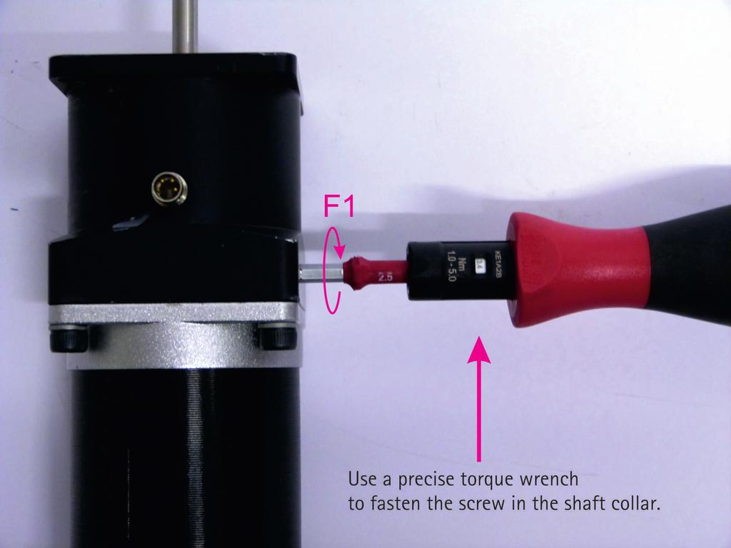 Step 3 - Final stage. Fasten the shaft collar with a torque of according to the scheme below.