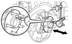 (e) Remove the 4 bolts, front axle hub subassembly (Fig 5-3). Retain the bolts and axle sub-assembly. Discard the dust cover. Fig.