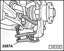 Page 5 of 17 40-57 Note: Cover the CV joint boot (e.g. by inserting a piece of leather) to protect it from damage. - Press lower track control link ball joint from tapered seat. CAUTION!