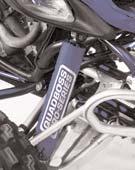 QUADBOSS SHOCK COVERS 548 QUADBOSS PRO-SERIES SHOCK COVERS Made by Outerwears Protects shocks from debris Velcro fastening Vented in rear Nylon material for general use Outerlex material is a softer