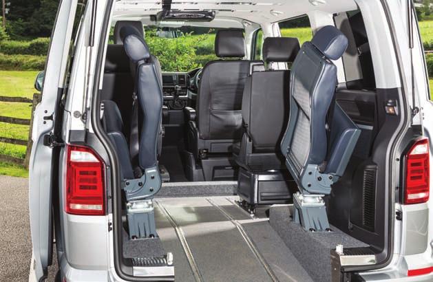 Once inside four point restraints will keep the wheelchair passenger safely secured.