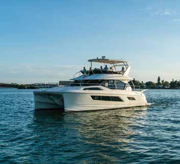 The standard Aquila 44 features 3 cabins, 3 heads, spacious salon