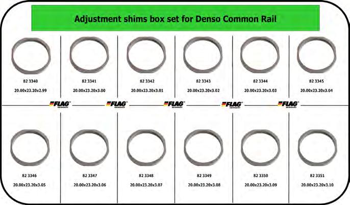 24, 30x21, 50 for injectors common rail Denso FLAG 15 0071 box set 4 PIN Injector 12 different