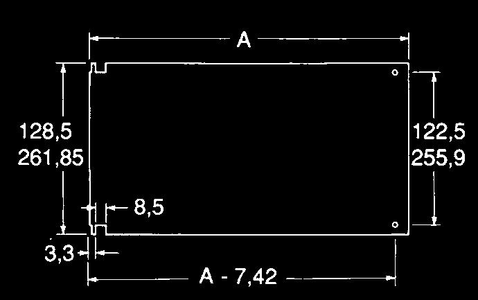KM6-II plastic hinge versions Description: Hinged front panel - vertical Height Width Type Hinge A