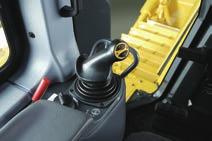 COMPLETE OPERATOR CONTROL Human-Machine Interface Palm Command Control System (PCCS) Travel Joystick Palm command travel joystick provides the operator with a relaxed posture and superb fine LH