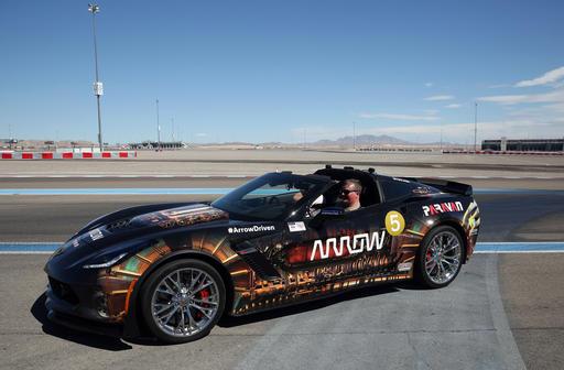 2016 The Associated Press. All rights reserved. Indy Racing League driver Sam Schmidt practices driving his modified Corvette on Tuesday, Sept. 27, 2016, in Las Vegas.