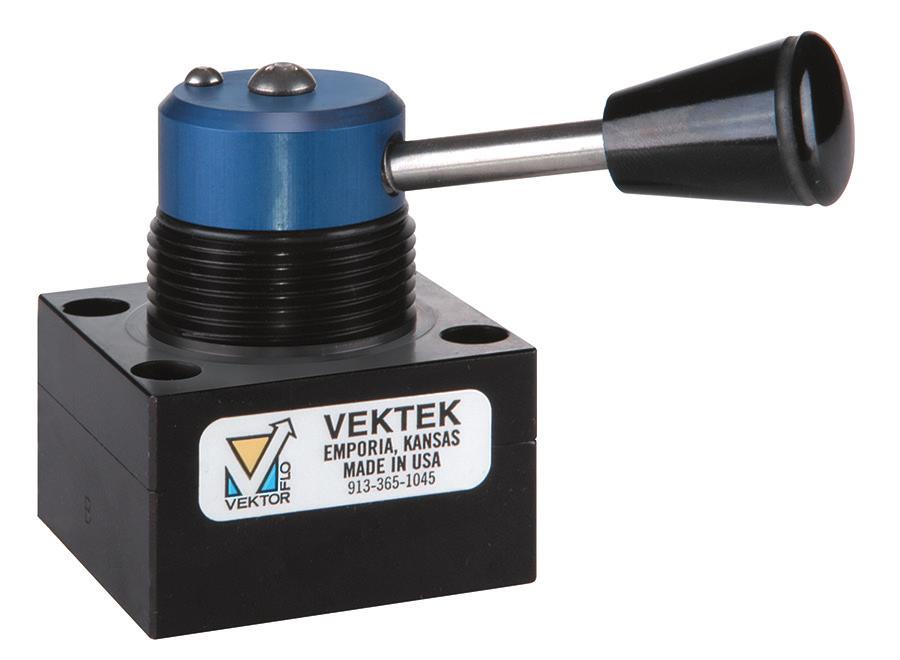 2-osition. 3-ort Manual Valve 71-1422-02 NOE: Maximum system flow rate is 1.5 gpm (346.5 cu. in. per minute) for all VektorFlo special function valves. Excess flow voids warranty.