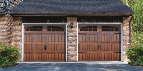 Real wood garage doors that feature flush wood and rail and stile