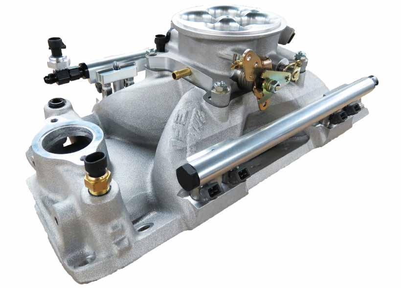 PRO-FLO 4 4150 STYLE MANIFOLD - COMPONENT LAYOUT The Edelbrock Pro-Flo 4 EFI system delivers fuel and air to the engine via an induction system consisting primarily of a 4-barrel throttle body, dual
