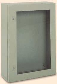 c CRN...KT series with transparent tempered glass door. c Depth adjustable mounting plate supports.