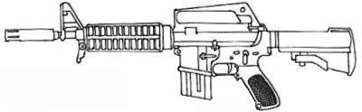 repliée Country : Sweden Colt Commando Range : 350 meters Cost : 200 eb Magazine : 20 ou 30 Length : 71 cm,