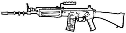 INSAS Cost : 280 eb Length : 95 cm Country : India Kalashnikov AK74 Cartridge : 5.