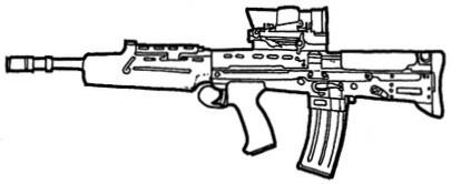 Norinco QBZ Type 97 Rifle Cost : 380 eb Length : 88 cm Country : China OTs-14 Groza Cartridge : 9 mm SP-6 (4D6 AP) Cost : 700 eb Length : 70 cm