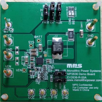 2.5A SINGLE-CELL SWITCH MODE BATTERY CHARGER EVALUATION BOARD (L W H) 6.1cm 5.1cm 1.