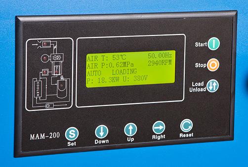 user friendly. It has signals for pressure, temperature and current, which monitor the running of the compressor.