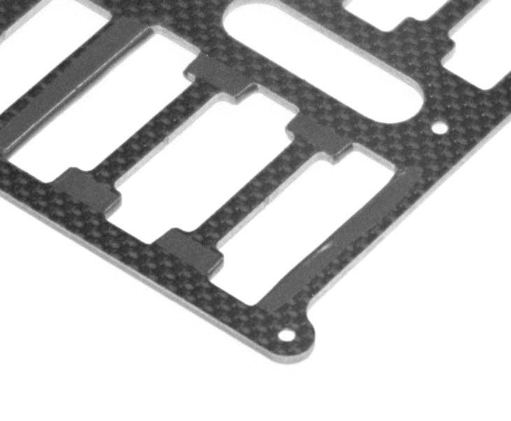 018 8425, qty 8 kingpin shim 8421, qty 2 offset steering block FILE THE CHASSIS Use your file to bevel the slots on the top of the chassis so the edges won't cut through the battery cell wrap.