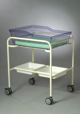 AX 609 Single Bassinet Trolley Adjustable Height 790 x 420mm / height 800 1100mm Electrically operated by hand controller / battery back up
