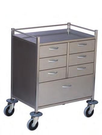 EQUIPMENT TROLLEYS EQUIPMENT TROLLEYS The range of Equipment Trolleys is extensive and all trolleys are designed featuring a solid tubular frame which ensures rigidity at all times.