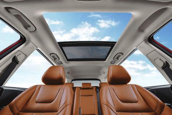 High-end leather-trimmed seating and distinct accents add sophistication to the interior.